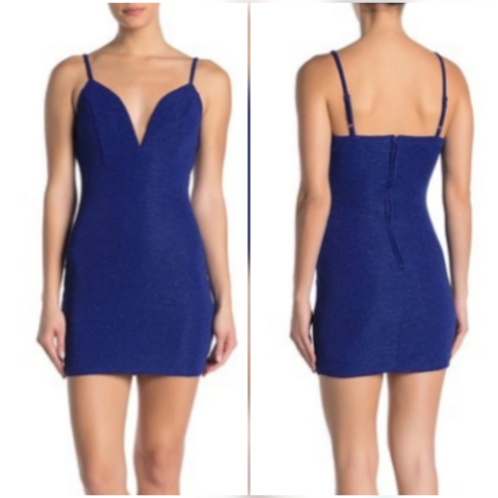 BAILEY BLUE Sparkle Crepe Bodycon Dress